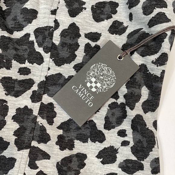 Vince Camuto Dress Leopard Print 8 NWT Gray Black Knit - Picture 7 of 10